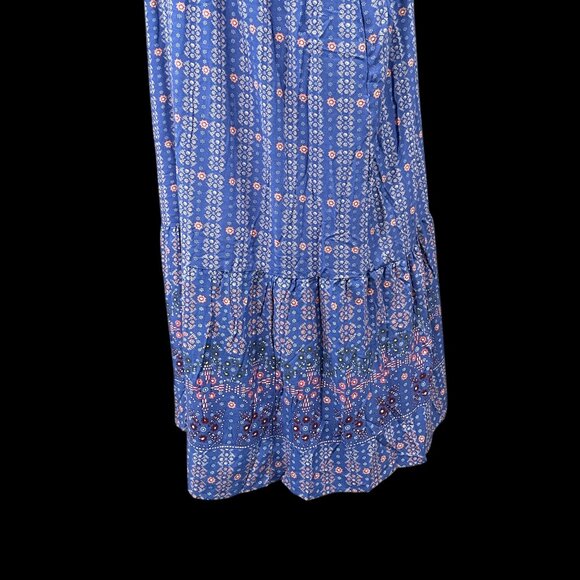 Knox Rose Flutter Sleeve Boho Maxi Dress Blue Pink NWT - Picture 5 of 11